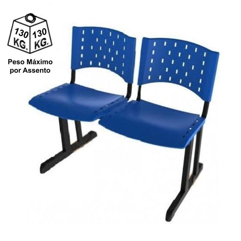 Longarina PLÁSTICA 02 Lugares – Cor AZUL 33072 MÓVEIS PRECITO Longarinas 7