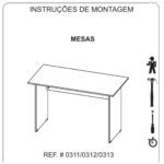 Mesa de Escritório 1,50×0,60m Sem Gavetas NOGAL SEVILHA/PRETO – 21472 MÓVEIS PRECITO Linha 40 mm 10