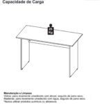 Mesa de Escritório 1,50×0,60m Sem Gavetas NOGAL SEVILHA/PRETO – 21472 MÓVEIS PRECITO Linha 40 mm 12