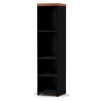 Armário TORRE Aberta NOGAL SEVILHA / PRETO – 21432 MÓVEIS PRECITO Linha 40 mm