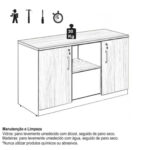 Armário Baixo Credenza – 1,20×0,74X0,45m NOGAL SEVILHA/PRETO – 21412 MÓVEIS PRECITO Linha 40 mm 11