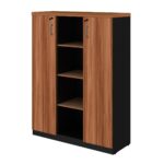 Armário Alto Credenza com Nicho – 1,61×1,20×0,45m NOGAL SEVILHA/PRETO – 21415 MÓVEIS PRECITO Linha 40 mm 13