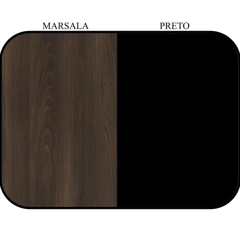 Mesa PEDESTAL com MESA AUXILIAR 1,92×1,60m – Marsala/Preto – 23484 MÓVEIS PRECITO Linha 30 mm 5