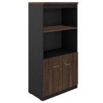 Armário Alto SEMI-ABERTO com 02 Portas – 1,60×0,80×0,45m MARSALA / PRETO – 51014 MÓVEIS PRECITO Linha 30 mm 7