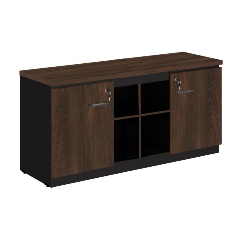 Armário Baixo GOLD Credenza – 1,60×0,72×0,45m MARSALA/PRETO – 23501 MÓVEIS PRECITO Linha 30 mm 2