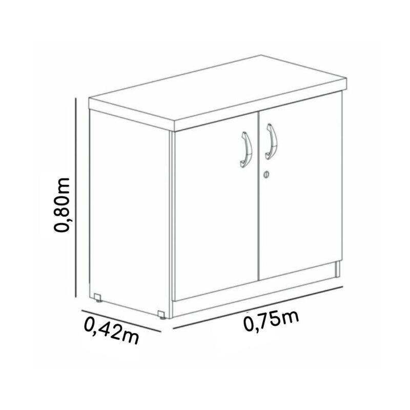 Armário Baixo com 02 Portas – 0,80×0,42×0,75m – PMD – AZU/CZ – 44103 MÓVEIS PRECITO JOB 15 mm 3