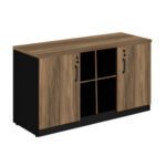 Armário Baixo GOLD Credenza ESPECIAL – 1,60×0,72×0,45m NOGALSEVILHA / PRETO – 23502 MÓVEIS PRECITO Linha 40 mm 5