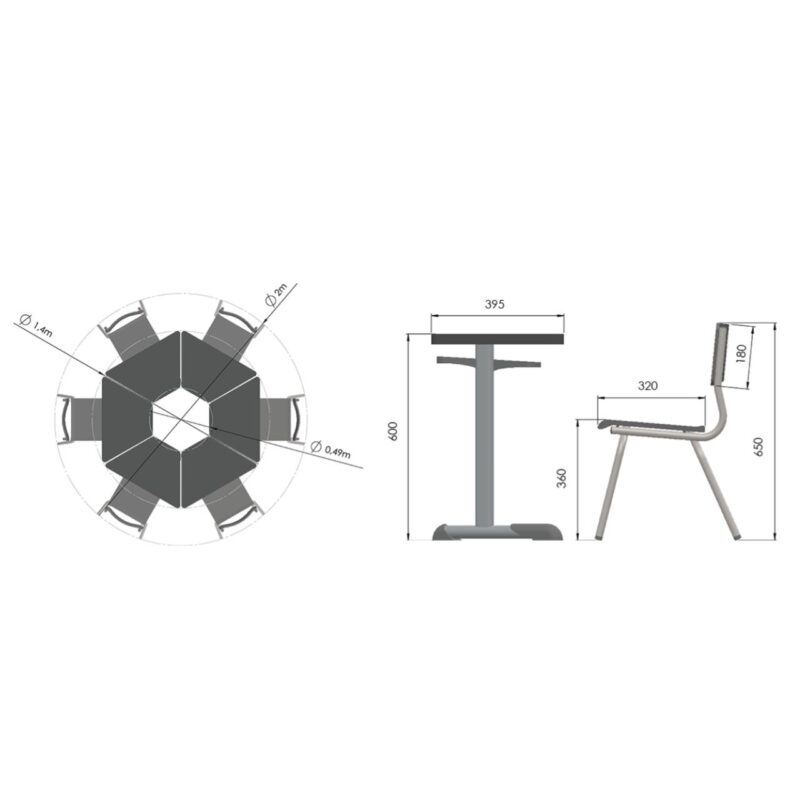 Conjunto HEXAGONAL Mesas e Cadeiras – 02 A 06 anos – INFANTIL 41098 MÓVEIS PRECITO Infantil 6