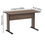 Mesa Escritório 0,90×0,60m – Cor Walnut 44094 MÓVEIS PRECITO JOB 15 mm 7