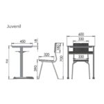 Kit Escolar Individual AZUL – (Mesa e Cadeira) – JUVENIL – MADEIRA – COR AZUL – 40091 MÓVEIS PRECITO Conjunto Escolar 9