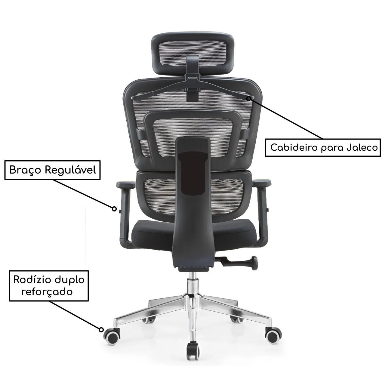 Cadeira Presidente Telada Porta Paletó Supreme - 2428 - Imagem 2