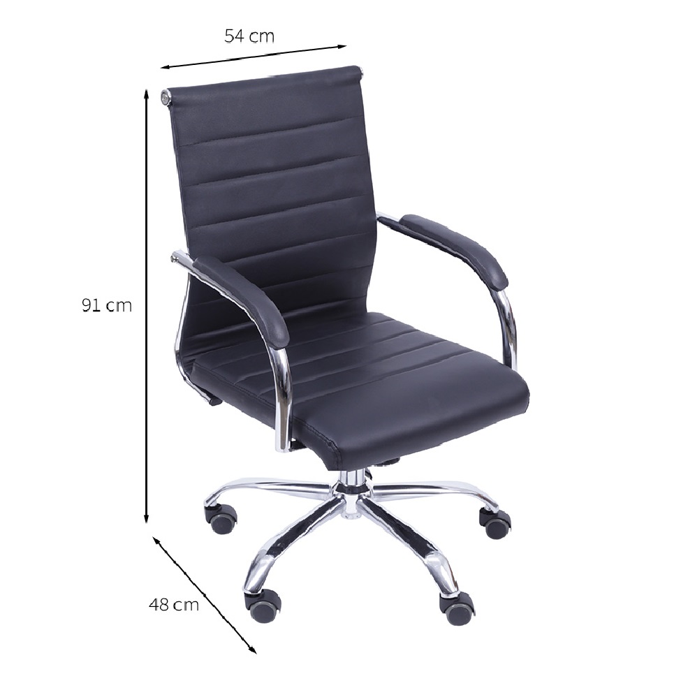 Cadeira Diretor de Escritório Florença Giratória – Base Cromada – COR PRETA -2319 - Imagem 3